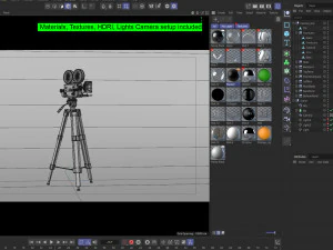 C&acirc;mera de filme vintage detalhada Modelo 3D