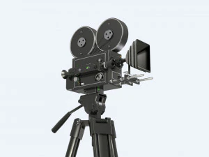 C&acirc;mera de filme vintage detalhada Modelo 3D