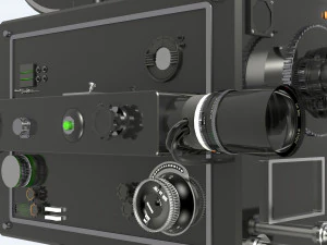 C&acirc;mera de filme vintage detalhada Modelo 3D