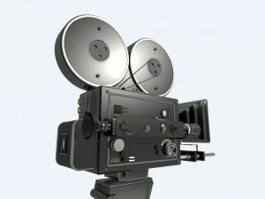 C&acirc;mera de filme vintage detalhada Modelo 3D