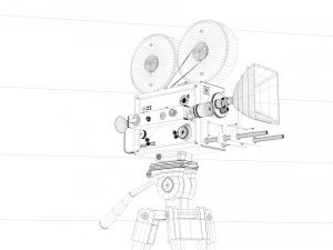 C&acirc;mera de filme vintage detalhada Modelo 3D