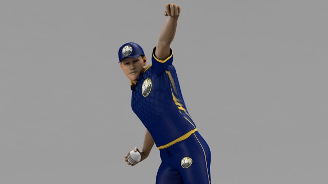 Cricket Fielder - Ball Throw 3D Model .c4d .max .obj .3ds .fbx .stl .blend 