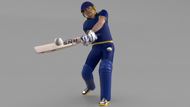 Cricket Batsman Animated Modelo 3D .c4d .max .obj .3ds .fbx .stl .blend 