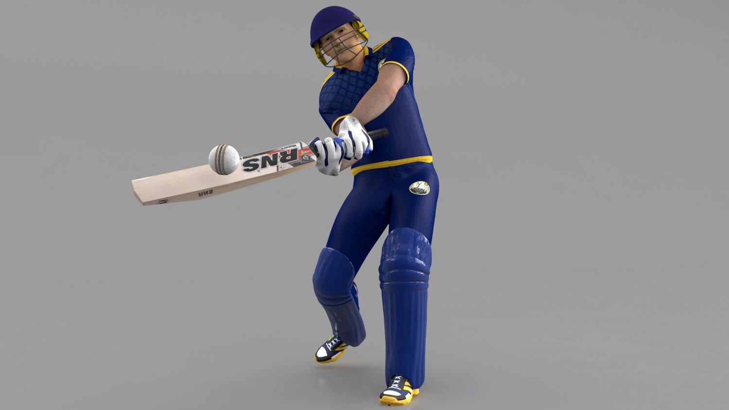 Cricket Batsman Animated 3D Model .c4d .max .obj .3ds .fbx .stl .blend 
