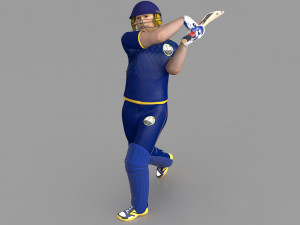 Cricket Batsman Animated Modelo 3D