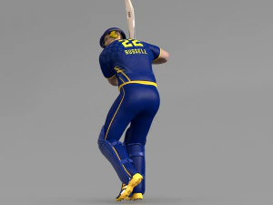 Cricket Batsman Animated 3D Model