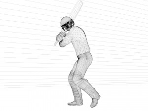 Cricket Batsman Animated Modelo 3D