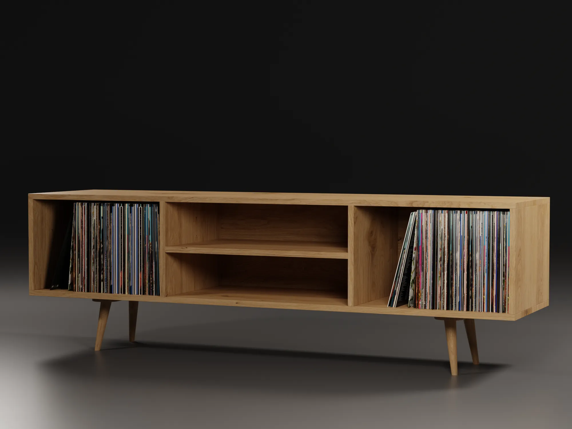 Storage No1 with Vinyls 3D Model .c4d .max .obj .3ds .fbx .stl .blend 