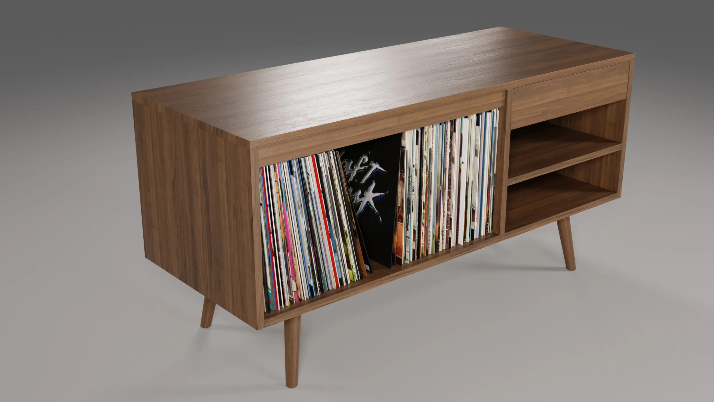 Vinyl Storage No11 3D Model .c4d .max .obj .3ds .fbx .stl .blend 
