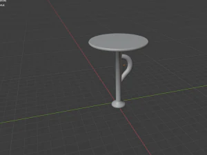 3d vintage single hand table transparent glass and bowl model 3D Model