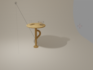 3d vintage single hand table transparent glass and bowl model 3D 모델