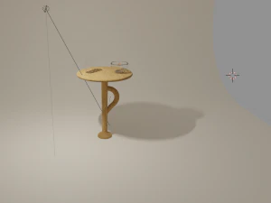 3d vintage single hand table transparent glass and bowl model 3D Model
