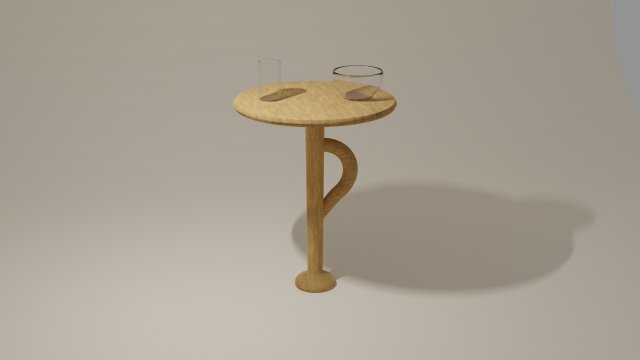 3d vintage single hand table transparent glass and bowl model 3D 모델 .c4d .max .obj .3ds .fbx .stl .blend