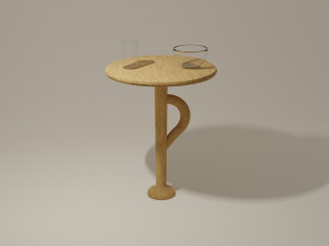3d vintage single hand table transparent glass and bowl model Model 3D