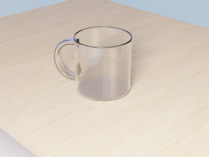 3d transparent mug and table Modelo 3D