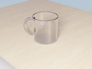 3d прозрачная кружка и стол 3D Модель