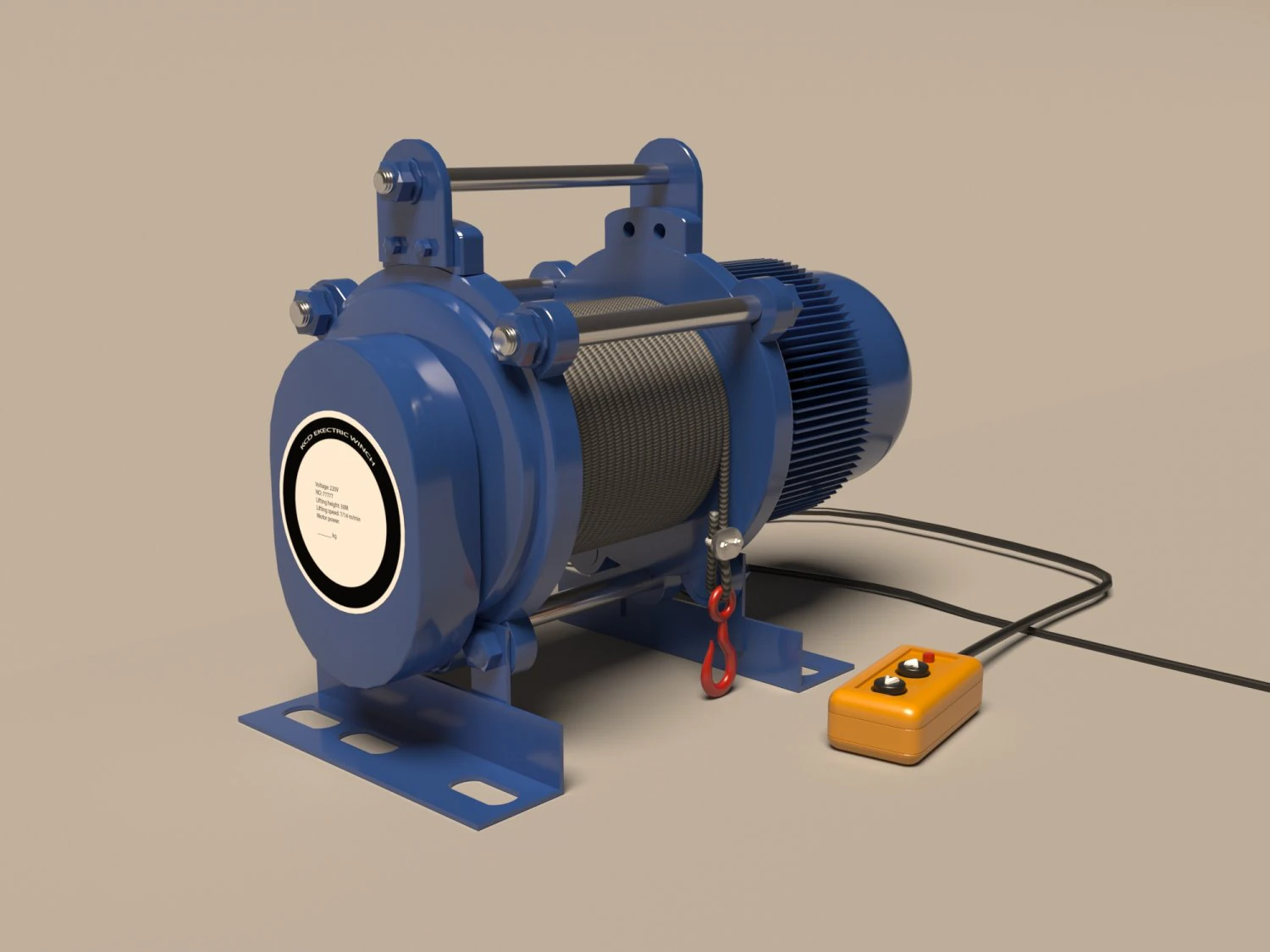 winch 3D Model .c4d .max .obj .3ds .fbx .stl .blend