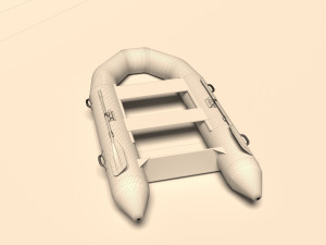 an inflatable boat for fishing and diving Model 3D