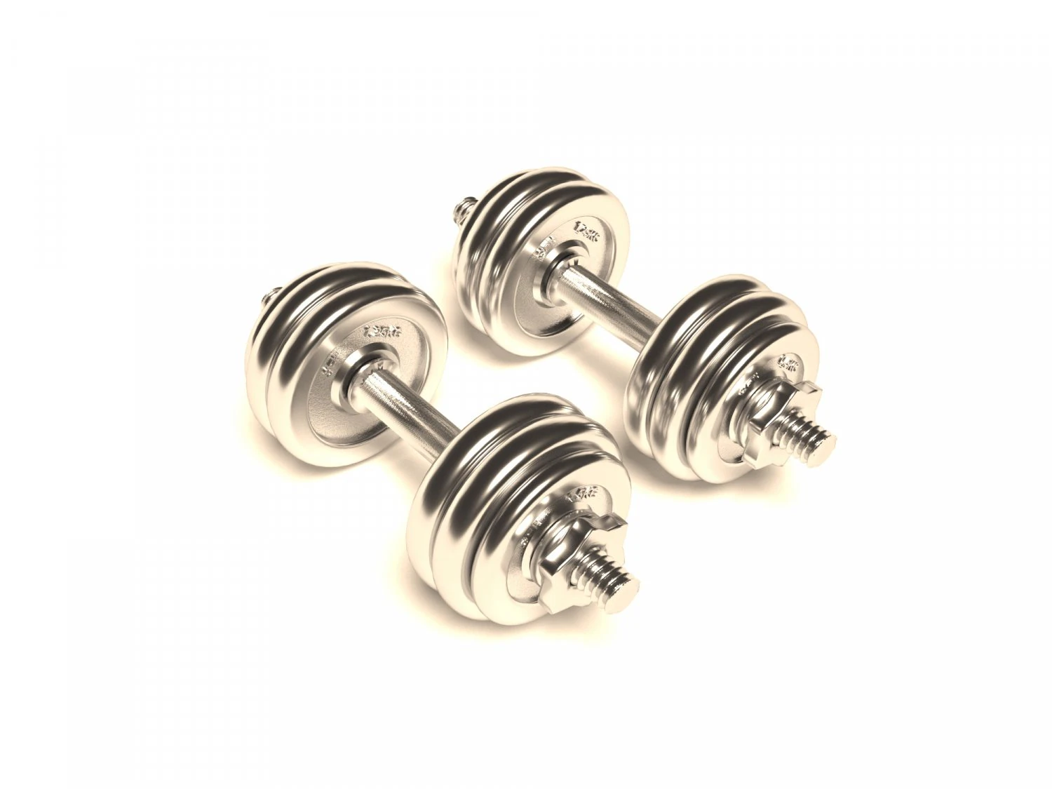 dumbrelles chrome 3D Model .c4d .max .obj .3ds .fbx .stl .blend 
