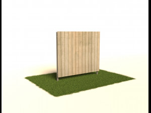 fence wooden and metal free 3D 模型