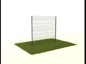 fence wooden and metal free 3D 模型