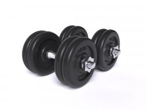 sports equipment dumbbells barbell 3D Модель