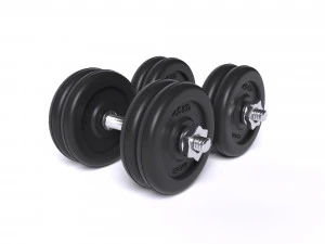 sports equipment dumbbells barbell 3D Model