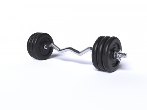 sports equipment dumbbells barbell 3D Модель