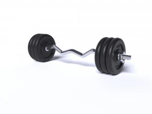 sports equipment dumbbells barbell 3D Model