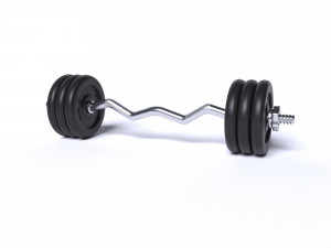 sports equipment dumbbells barbell 3D Модель