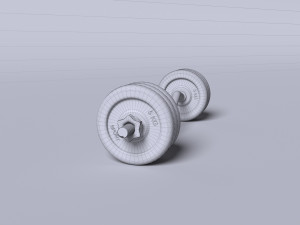 sports equipment dumbbells barbell 3D Модель