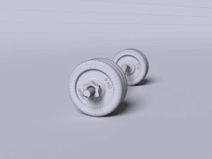 sports equipment dumbbells barbell 3D Model