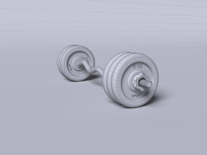 sports equipment dumbbells barbell 3D Модель