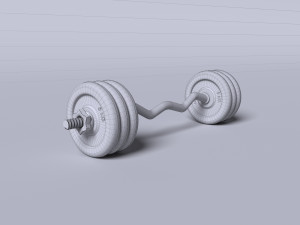sports equipment dumbbells barbell 3D Модель