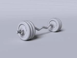 sports equipment dumbbells barbell 3D Model