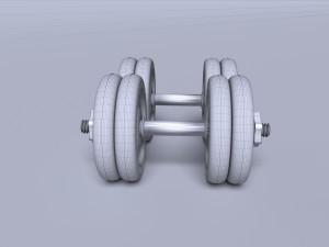 sports equipment dumbbells barbell 3D Модель