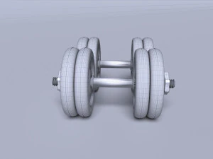 sports equipment dumbbells barbell 3D Model