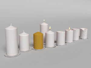 मोमबत्तियों का एक सेट 3D मॉडल