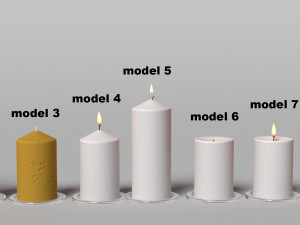a set of s of candles Modelo 3D