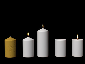 a set of s of candles Modelo 3D