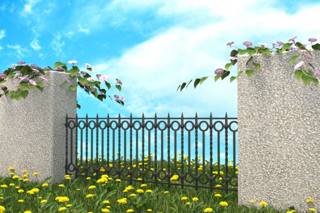 a set of s of fence sections 3D Model .c4d .max .obj .3ds .fbx .stl .blend 