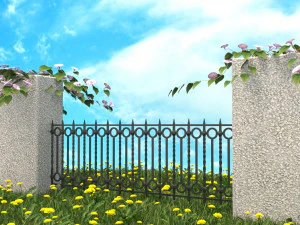 बाड़ अनुभागों का एक सेट 3D मॉडल