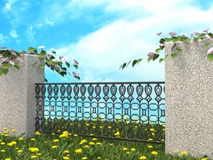 a set of s of fence sections 3D Model