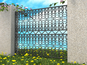 a set of s of fence sections 3D Model