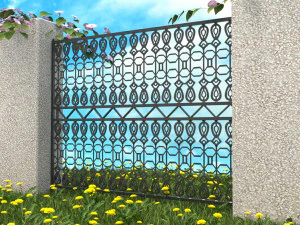 a set of s of fence sections 3D Model