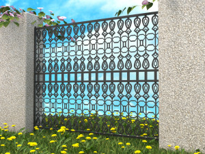 a set of s of fence sections 3D Model