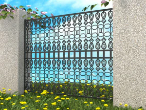 a set of s of fence sections 3D Model