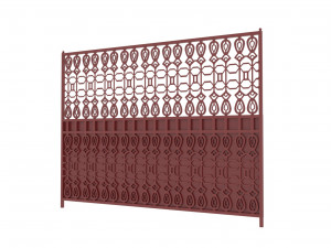 a set of s of fence sections 3D Model
