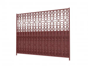 a set of s of fence sections 3D Model