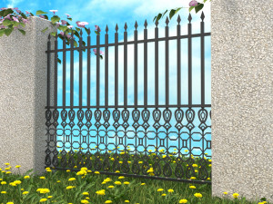 a set of s of fence sections 3D Model